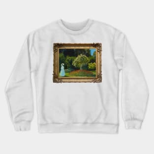 Gold Frame Woman in the Garden - Monet Crewneck Sweatshirt